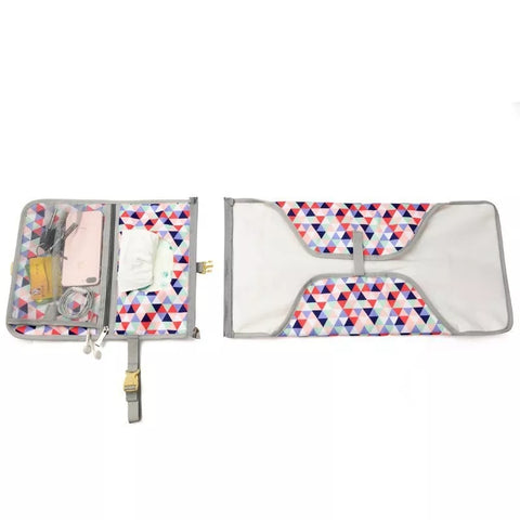 Diaper Changing Clutch - Blue Triangles
