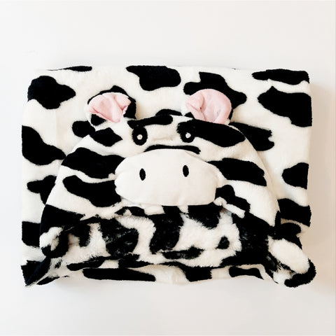 Kolaco - Hoodie Blanket - Black - Cow