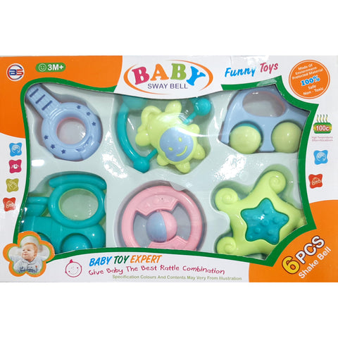 6 Pieces Sway Bell Rattle Set