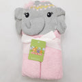 Hooded Towel - Elephant in Pink