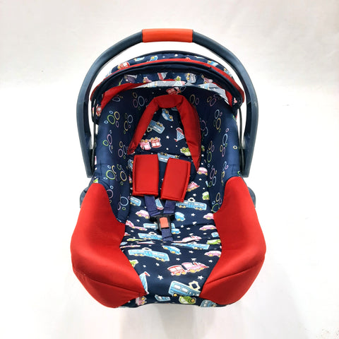 Jumbo Baby Carry Cot - Blue & Blue Cars Red